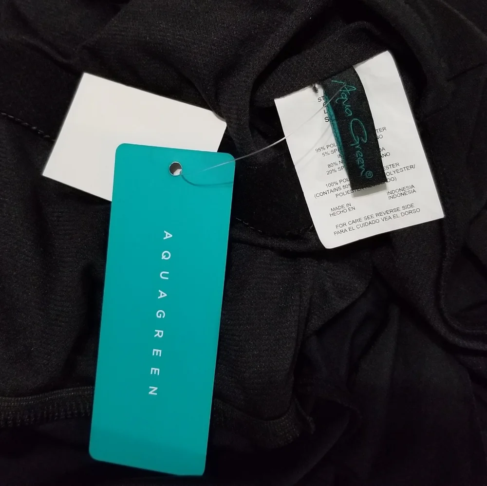 NWT Aqua Green Black High Neck Swim Romper Swimsuit With Pockets Size 22W